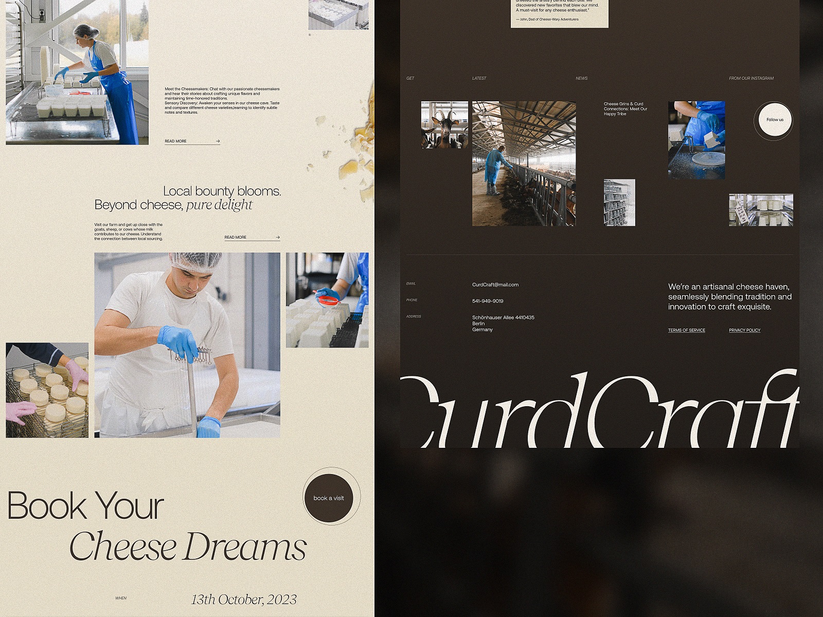 cheese producer website design tubik