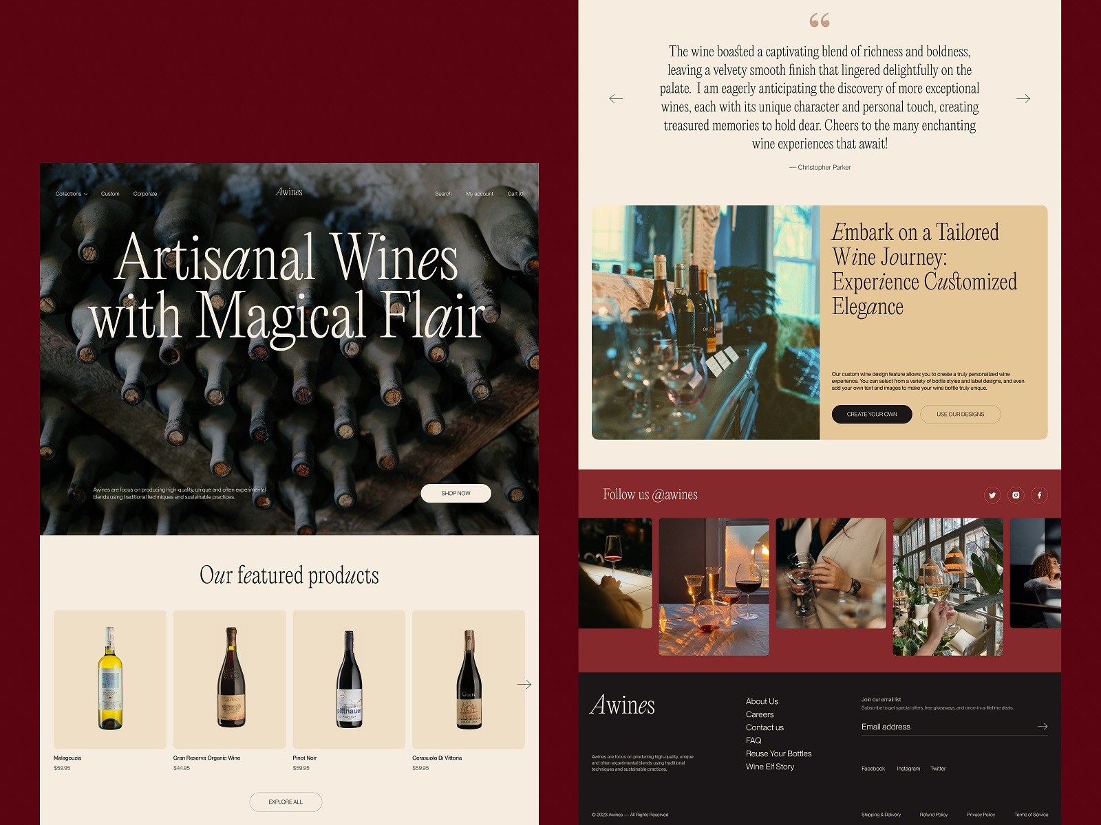 winemakers ecommerce website tubik design