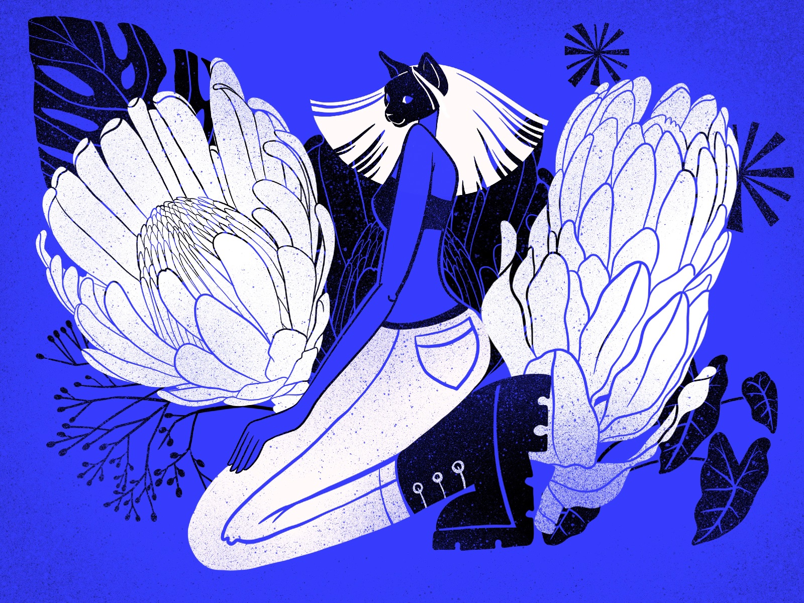 botanicart blue tubikarts illustration