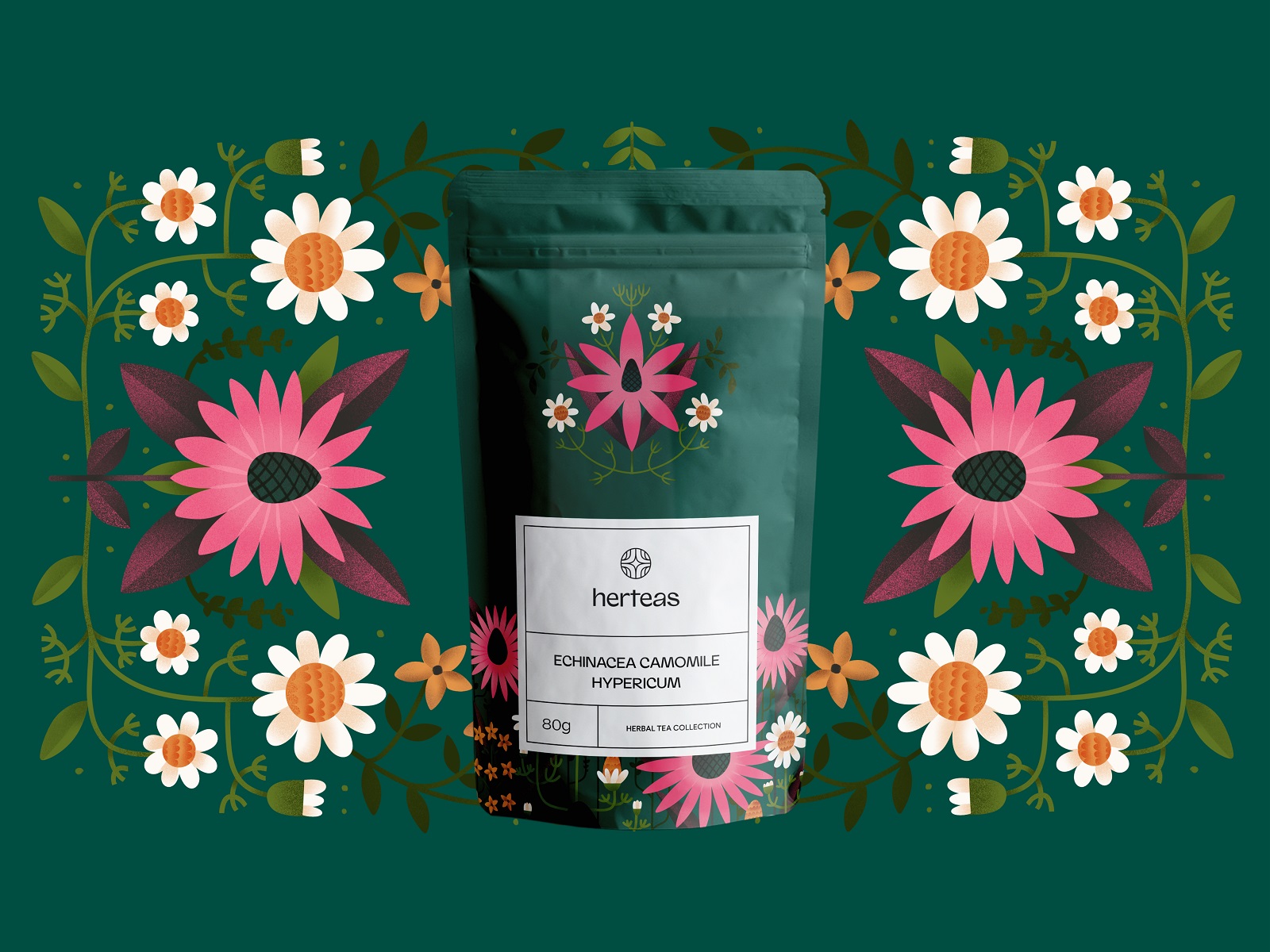 herbal tea green pouch design tubikarts