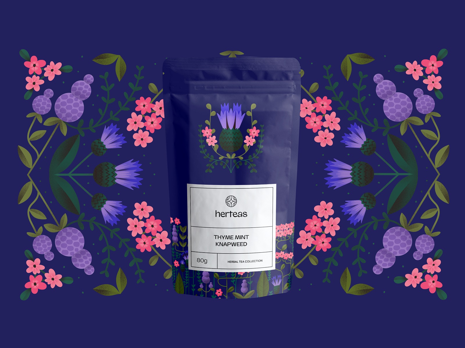 herbal tea purple pouch design tubikarts