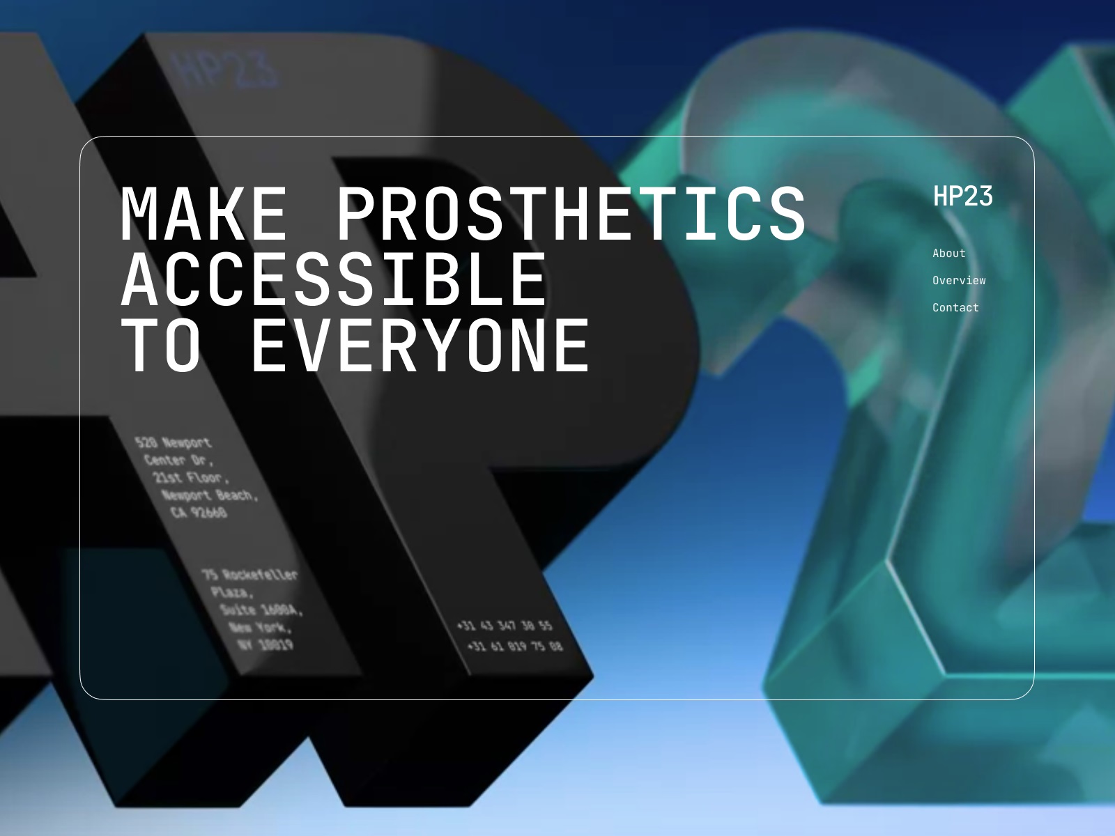 prosthetic website logo 3d tubik