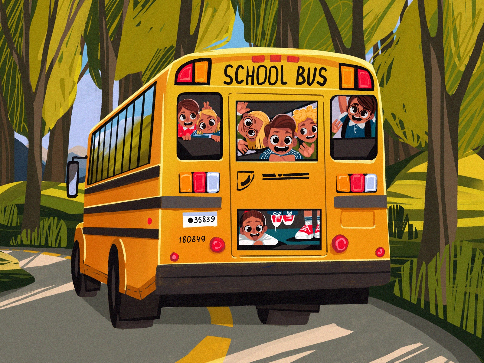 school bus illustration tubik arts