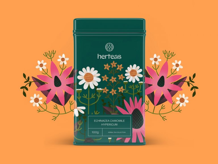 Case Study: Herteas. Packaging Design for Herbal Tea Brand