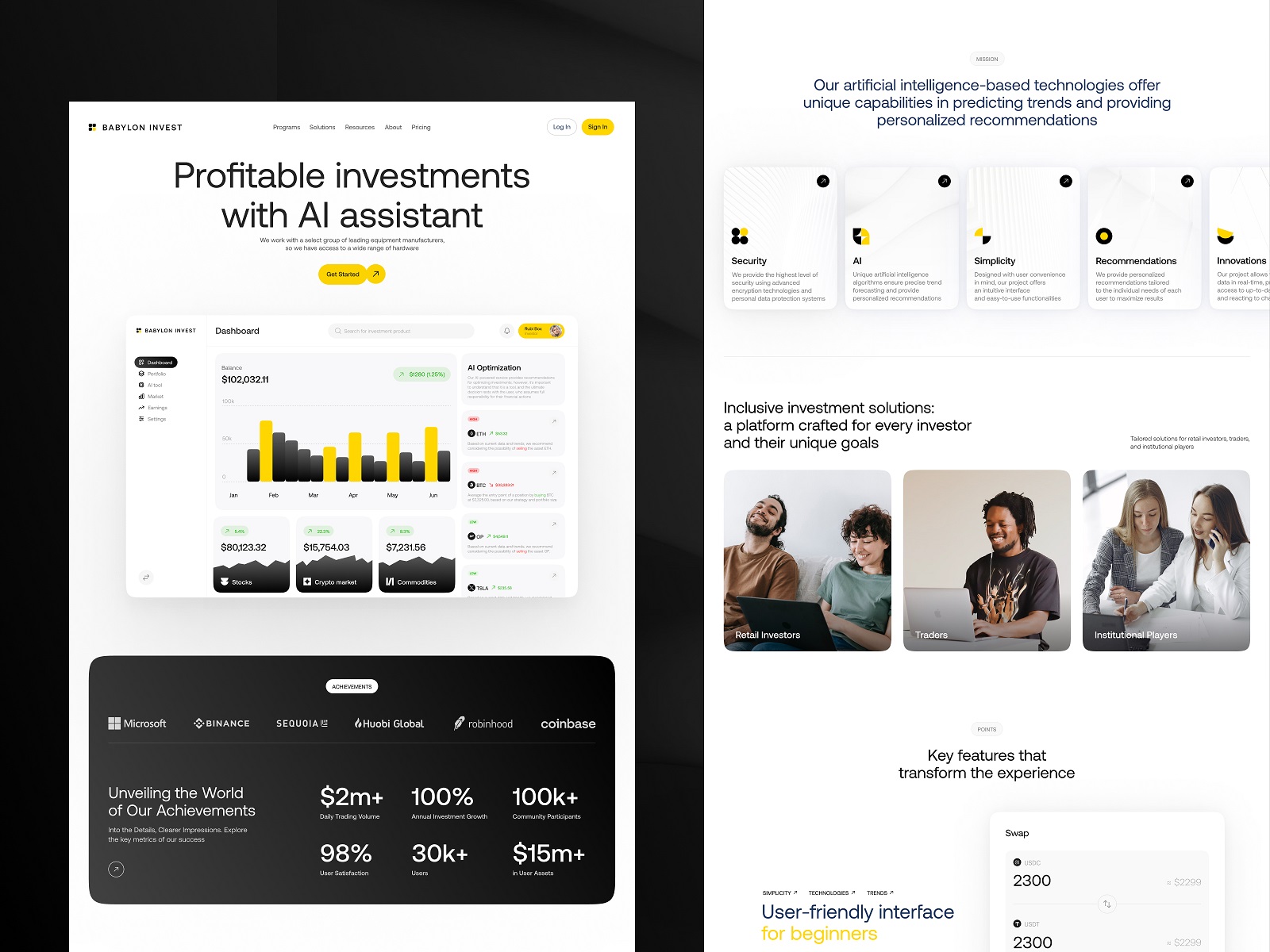 smart investment service website tubik