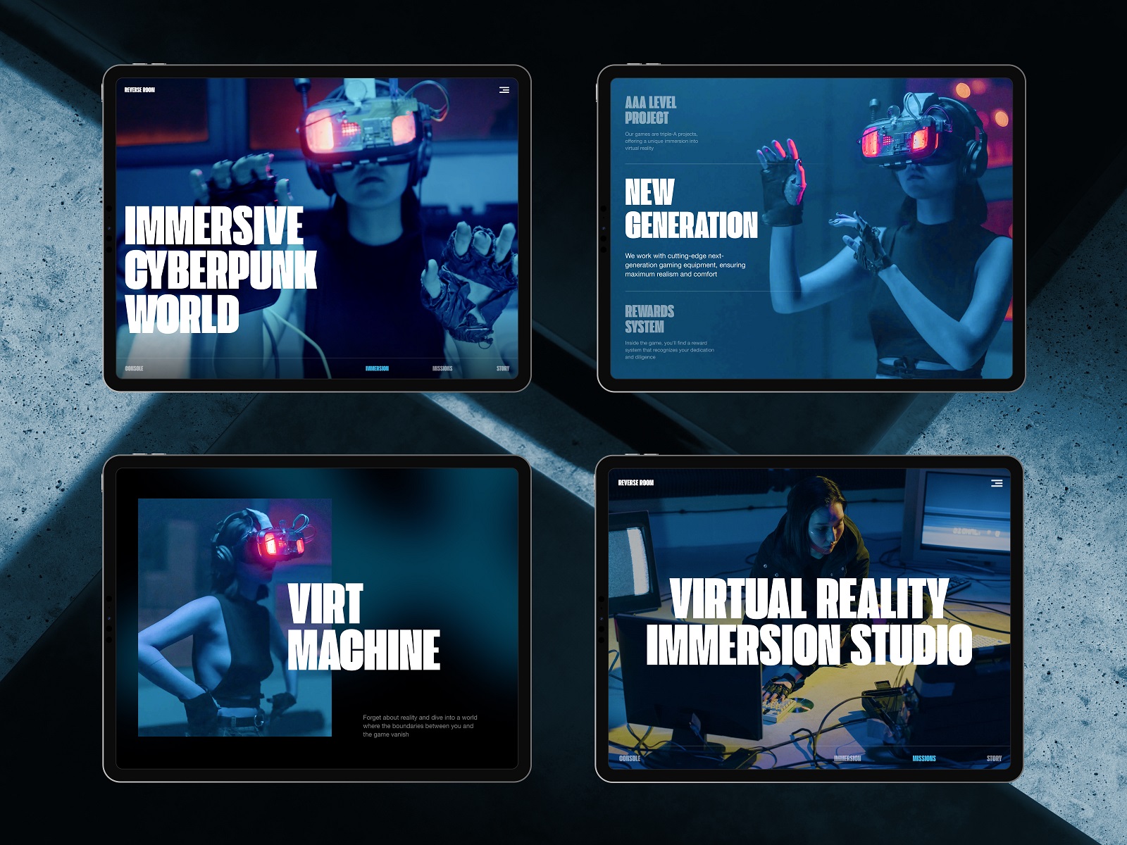 virtual reality studio website tubik design