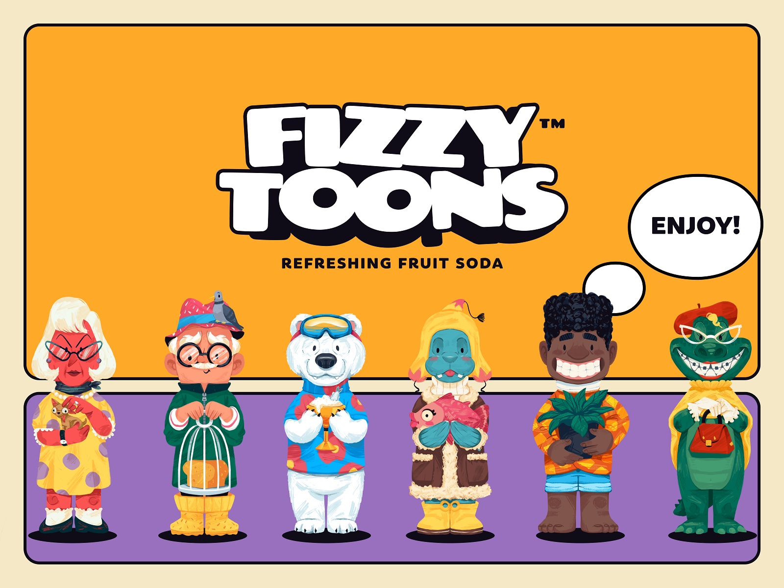 Fizzy Toons logo design mascot characters tubik arts