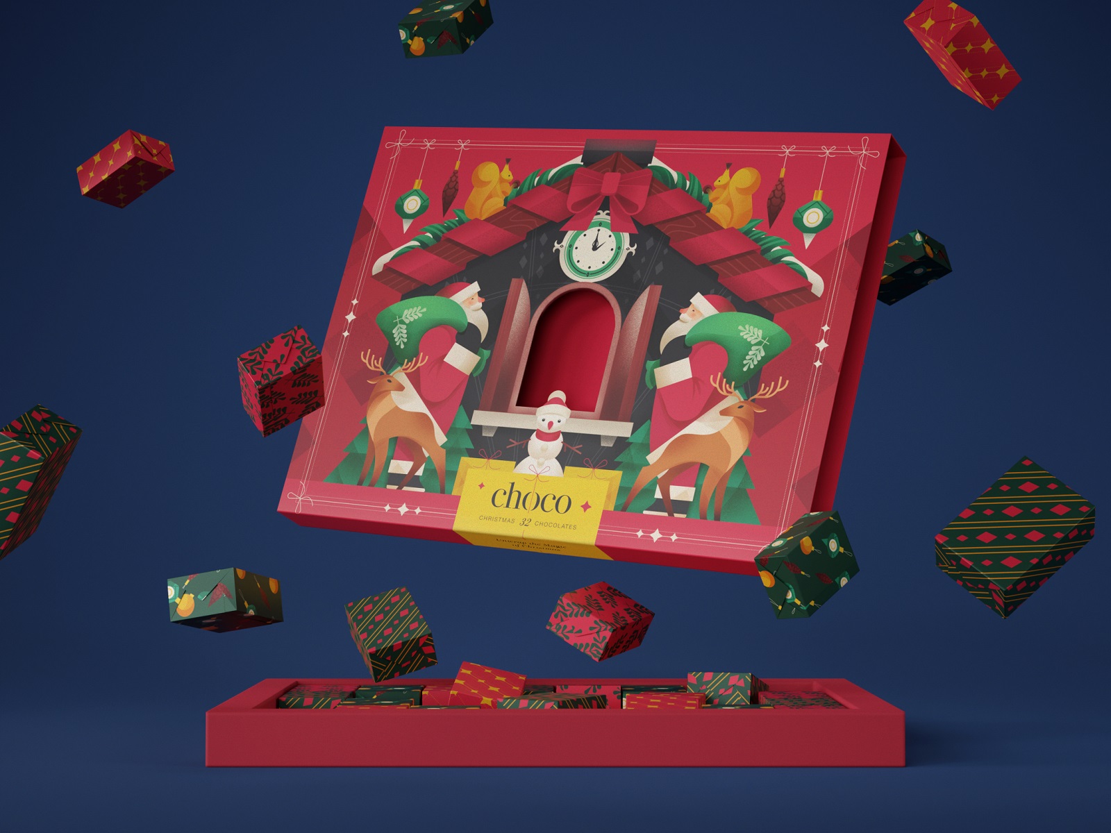 christmas box of chocolates design tubik arts