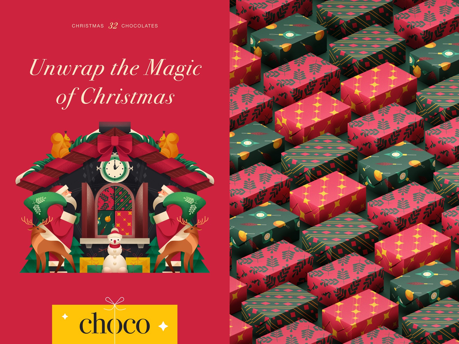 christmas chocolates packaging illustrations tubikarts