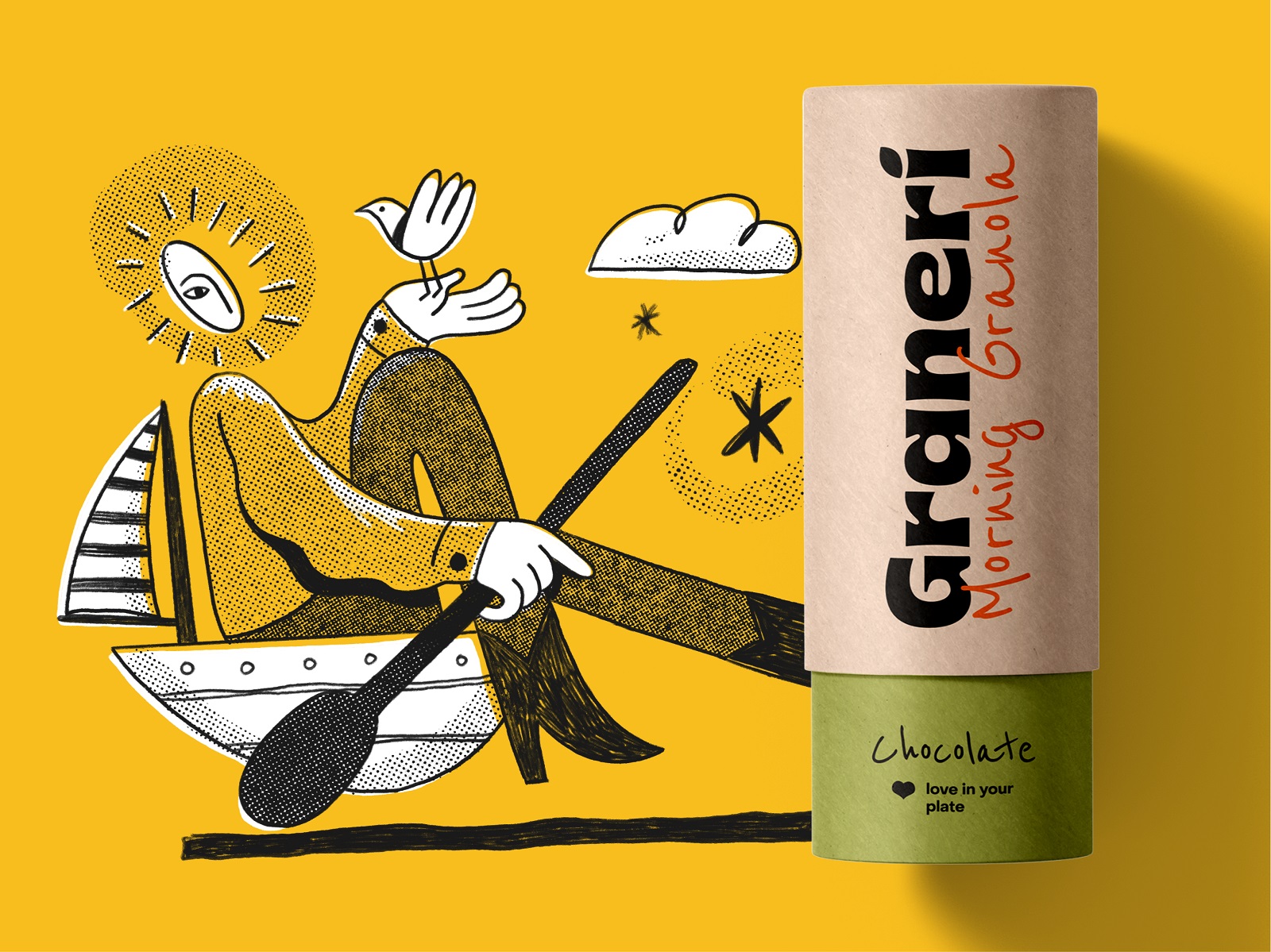 granola packaging design illustration graphics tubikarts