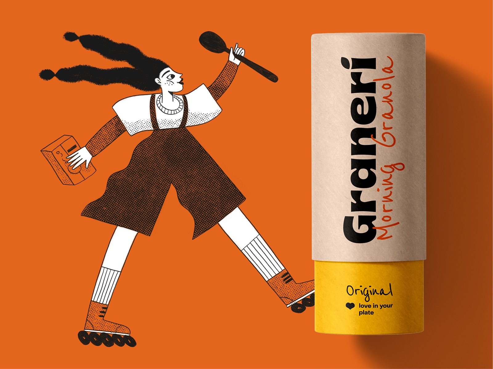 granola packaging design illustration tubikarts