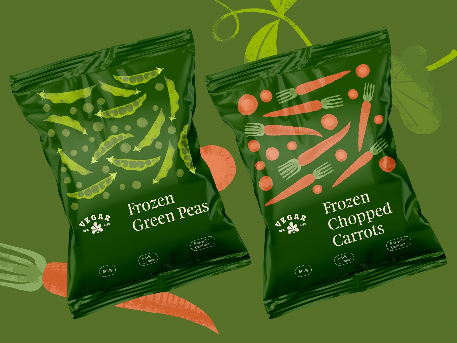 frozen vegetables packaging graphic design tubikarts