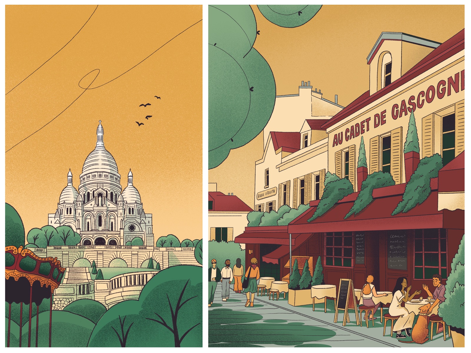 weekend in paris magazine illustrations tubik arts