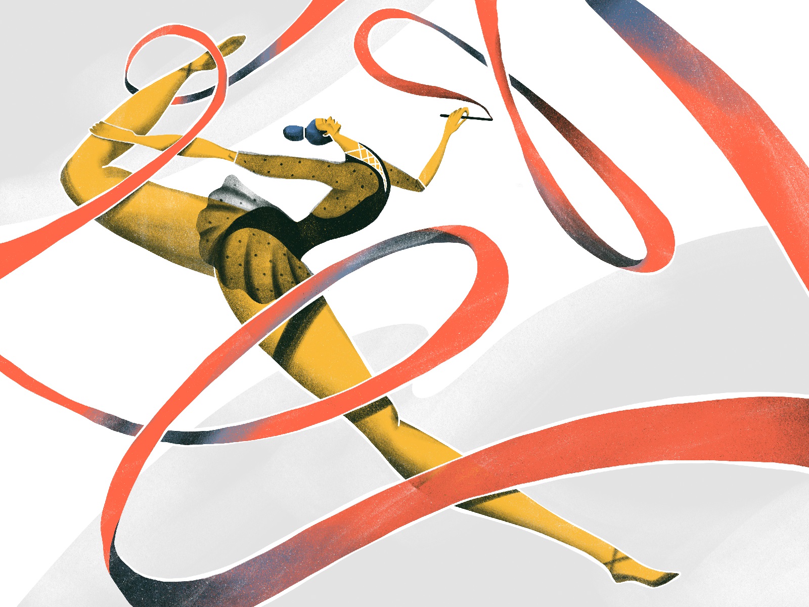 Olympic games rhytmic gymnastic tubikarts illustration