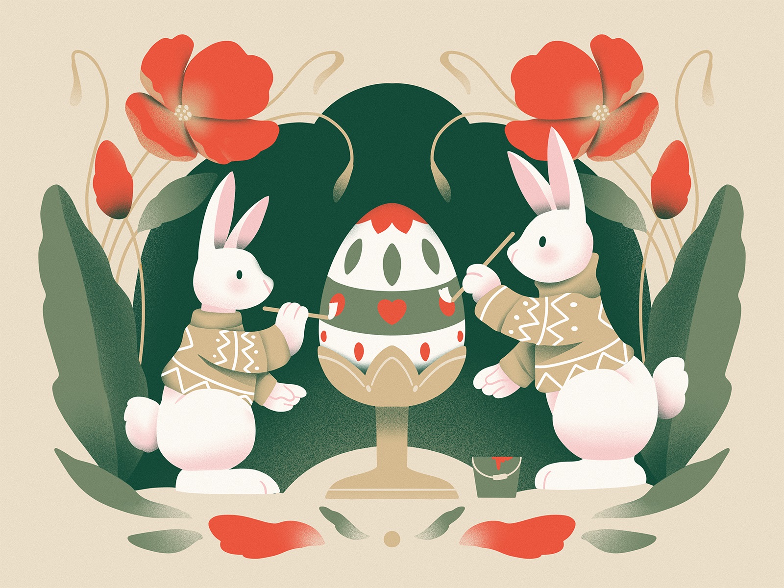 easter bunnies illustration tubikarts