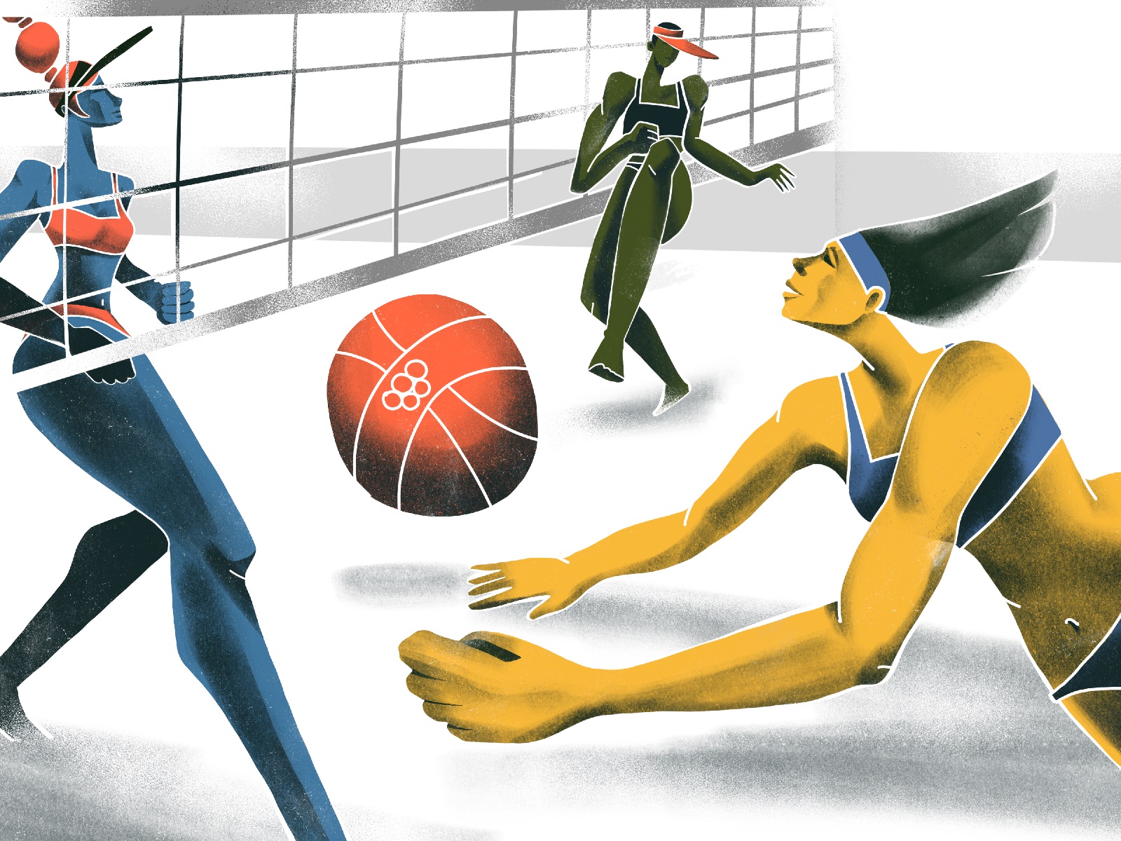 olympic games beach volleyball tubikarts illustration