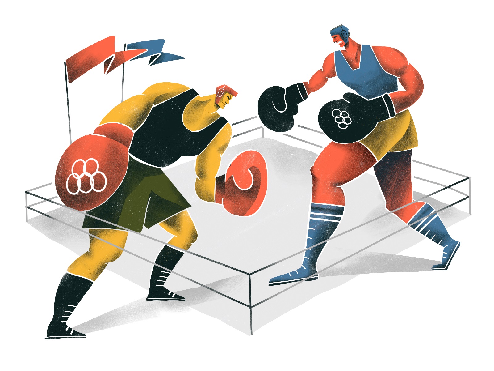 summer olympics boxing illustration tubikarts